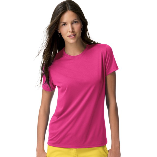 Hanes T-Shirt Femme Cool DRI, m, Wow Rose