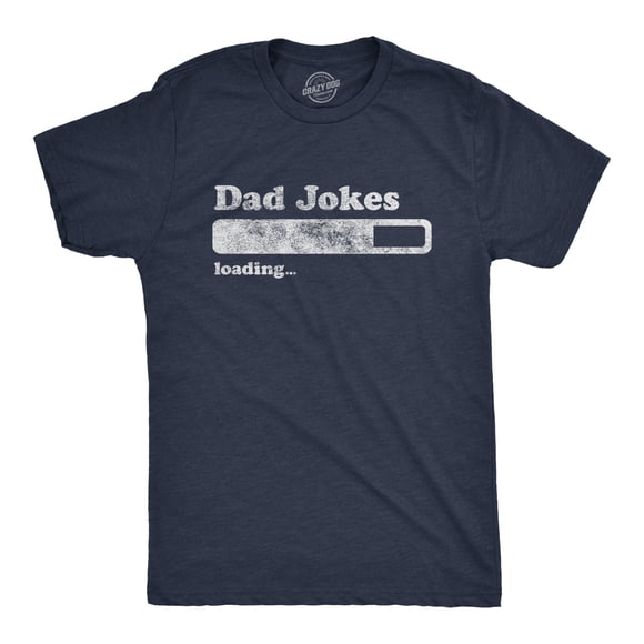 Mens Dad Jokes Loading T Shirt Funny Fathers Day Papa Novelty Graphic Tee (Heather Navy) - L