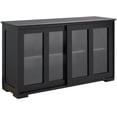 thumbnail image 1 of HOMCOM Buffet de Cuisine Armoire de Rangement Empilable avec Porte Coulissante en Verre, 1 of 8