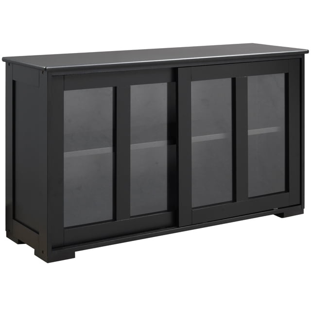 HOMCOM Buffet de Cuisine Armoire de Rangement Empilable avec Porte Coulissante en Verre