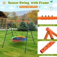 thumbnail image 3 of EDTara Outdoor Swing Set for Kids, 440lbs Capacity Saucer Swing With Adjustable Ropes and Metal a-Frame, Great for Backyard, Park, or Playground Use, 3 of 7