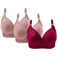 thumbnail image 1 of Bras for Women, 3PCS Womans Printing Gathered Together Large Size Daily Bra Underwear No Rims, 1 of 9