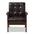thumbnail image 2 of Baxton Studio Masterpieces Fauteuil d'Appoint Capitonné en Similicuir Brun, 2 of 7