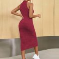 thumbnail image 3 of Oksale Robes Moulantes pour Femmes Sans Manches Côtelées Robe Maxi Ajustée Douce Extensible Confortable Col Ras du Cou Dos Nu Robes d'Été pour Fête de Vacances Rouge TG, 3 of 6