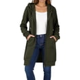 thumbnail image 1 of HAiming Womens over Size Solid Color Long Hoodie Jacket Casual Long Sleeve Drawstring Hooded Sweatshirt, 1 of 9