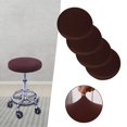 thumbnail image 4 of GROWTH TANK Rodéo 2 Pcs Coussin de Tabouret Rond Imperméable Polyester Doux Élastique Durable Brun, 4 of 9