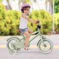 thumbnail image 4 of Costway 12" Kids Bike with Adjustable Saddle Handlebar Removable Training Wheels Handbrake Green, 4 of 10