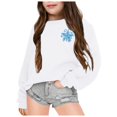 thumbnail image 1 of MEZZALL Sweat à Capuche à Manches Longues Imprimé Fleuri Mode Décontractée pour Filles, Blanc, 5-6 Ans, 1 of 7