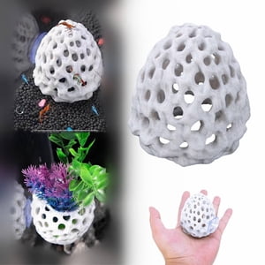 Shrimp Dome Hide, Shrimp Hides for Aquarium, Betta Fish Hideout with Suction Cup, Betta Habitat Tank Ornament Accessories, Aquarium Decor for Small Fish Guppy Hiding Resting (White) 2.76x3.15"