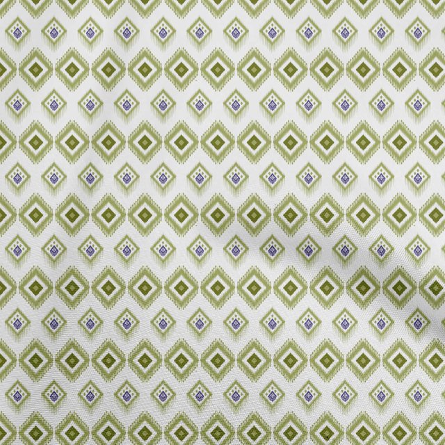 oneOone Rayon Light Green Fabric Asian Ikat Sewing Material Print Fabric by The Yard 56 Inch Wide