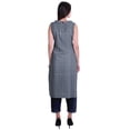 thumbnail image 4 of Moomaya Kurta Sans Manches à Col Peter Pan avec Pantalon Ensemble Ethnique 2 Pcs pour Femmes, 4 of 6