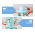 thumbnail image 4 of Blue Blue Carousel Music Box With Light Projection Rotating Horses Hand Crank Musical Toy For Girls 7.5 Inch Height, 4 of 9