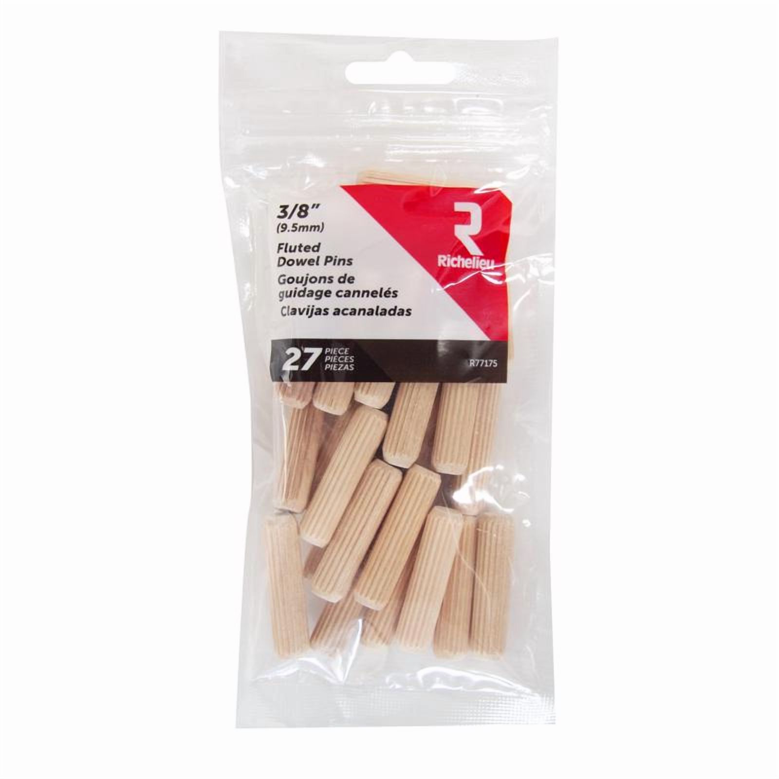 DOWEL PIN FLTD 3/8" 27PK(Pack of 5)