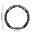 thumbnail image 3 of Gray D Shape Car Steering Wheel Cover Wood Grain Design Breathable Non Slip Steering Wheel Protector Universal Fit For Most Vehicles 14.96X14.96 Inch 1.08 Lb, 3 of 6