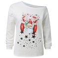 thumbnail image 3 of Chandail en Molleton de Noël Épaules Dénudées Chandail Père Noël Col Rond pour Femme, 3 of 10