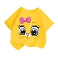 thumbnail image 1 of T-shirt Mignon à Imprimé pour Fille, Col Rond, Manches Courtes, Été, Décontracté, Ample, Mode, Hauts T-Shirt Longs, Superposition, Hauts pour Enfants, Chemise à Manches Longues à Rayures, Soutien-Gorge Intégré pour Fille, Chemise à Manches Longues pour Fille, Chemise Taille 8 pour Fille, 1 of 4