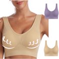 thumbnail image 2 of AherBiu 2pc Plus Size Sports Bras for Women Large Bust High Support Padded Bralettes Seamless Workout Underwear, 2 of 7