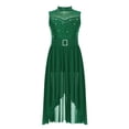 thumbnail image 3 of RUNQHUI Robe de Danse Lyrique Ballet Strass pour Filles Patinage Artistique Sans Manches Justaucorps Jazz Latin Danse Moderne Vert 10, 3 of 7