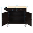 thumbnail image 3 of Costway Modern Rolling Kitchen Cart Island Wood Top Storage Trolley Cabinet Utility, 3 of 10
