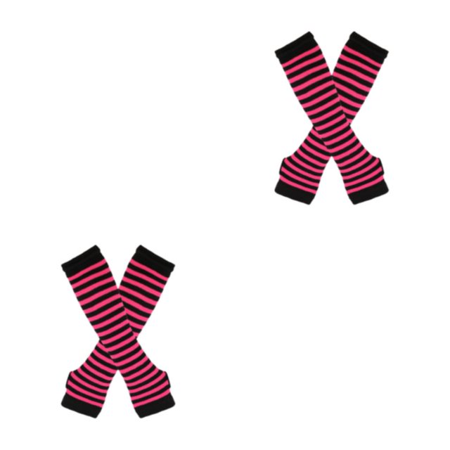 Maytalsory Bas Longs Épais et Confortables en Polyester Faciles à Assortir rose Rouge et Noir 2Set