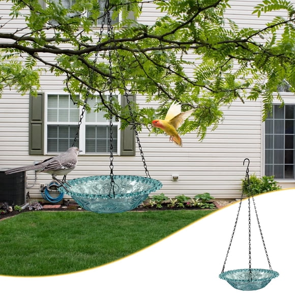 Outdoor Hanging Bird Feeding Station for Balcony Garden Tree Plastic Feeder 1-Pack