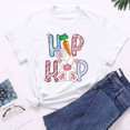 thumbnail image 4 of EGNMCR Chemise de Pâques Chemises pour Femmes Imprimé de Pâques T-shirt Col Rond Mode et Confortable Haut à Manches Courtes Col Rond/chemise T-Shirts pour Femmes, 4 of 7