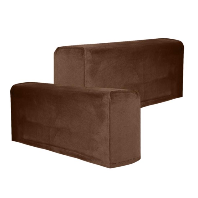 2 Pcs Housse d'Accoudoir de Canapé Polyester Protecteur de Meubles pour Kaki