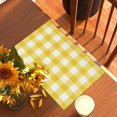 thumbnail image 3 of Set of 4 Linen Watercolor Yellow Buffalo Check Placemats - 12x18" Farmhouse Easter Spring Home Table Decor, 3 of 6