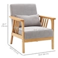 thumbnail image 3 of HOMCOM Accent Chairs with Pillow, Cushioned Seat and Back, Arm Chair, 3 of 10