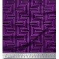 thumbnail image 1 of Soimoi Velvet Fabric Square & Spiral Geometric Printed Craft Fabric by the Yard 58 Inch Wide, 1 of 3