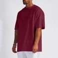 thumbnail image 2 of Men T Shirts Male Summer Pure Oversized Shirt Solid Color Large Size Short Sleeve Round Shoulder Top, 2 of 5