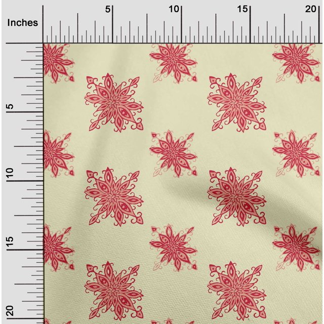 oneOone Tissu Polyester Lycra Tissu à Imprimé Floral en Blocs au Mètre 56 Pouces de Large