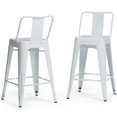 thumbnail image 3 of Simpli Home Rayne 24" Industrial Metal Counter Stool in White (Set of 4), 3 of 10