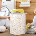 thumbnail image 5 of BKER Patterned Linen Laundry Hamper Without Lid Large Open Top Dirty Stylish And Breathable Fabric For Bedroom Or Bathroom Easy And Durable Design, 5 of 5