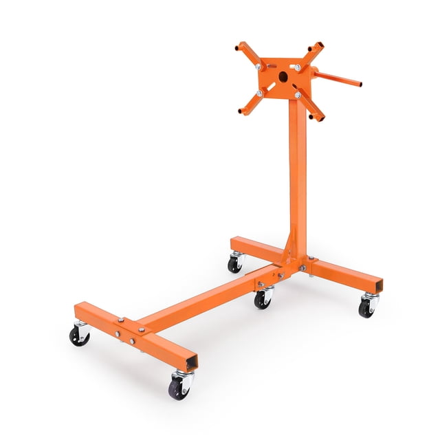 BeesClover Heavy Duty Engine Stand for Auto Repair – Rotating Motor Hoist Dolly with Folding Steel Frame, 4 Adjustable Arms