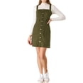 thumbnail image 2 of INSPIRE CHIC Robe en Denim pour Femme Printemps Été à Bretelles Ajustables Coupe Évasée Vert Armée 2TG, 2 of 6
