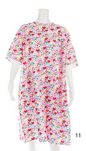 Women's Adaptive Flannel Backwrap Gown (3XL, It's Happy Time - 11)