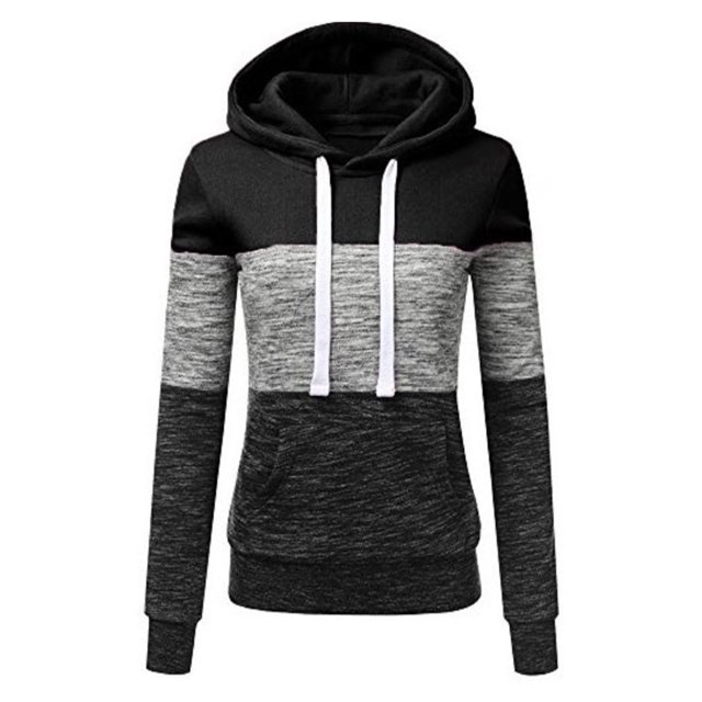 RKSTN Womens Sweatshirt Fashion Casual Patchwork Color Loose Hoodies Loose Pullove Drawstring Blouse with Pockets