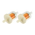 thumbnail image 1 of Unique Bargains 2pcs Fits 1/4 Inch Gas Inline Fuel Filters 2.83'x1.38' for Motorcycle ATV Snowmobiles Boat Orange, 1 of 7