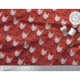 thumbnail image 3 of Soimoi Red Poly Georgette Fabric Bow & Cat Face Kids Decor Fabric Printed Yard 52 Inch Wide, 3 of 3