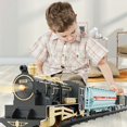 thumbnail image 1 of LSLJS Train Électrique pour Enfants avec Plusieurs Scènes, Éclairage, Musique, Modèles de Train Rétro, Jouets Cadeaux pour Enfants, Cadeaux Jouets de Noël pour Garçons et Filles, Cartoon Train, 1 of 8