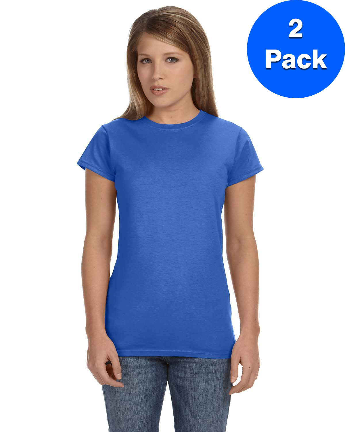 Gildan T-Shirt Ajusté Softstyle pour Femmes - G640L (Lot de 2)