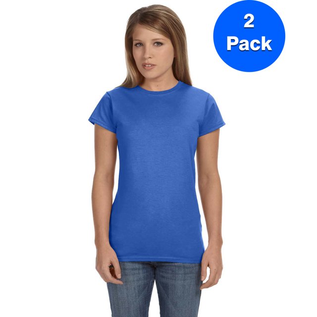 Gildan T-Shirt Ajusté Softstyle pour Femmes - G640L (Lot de 2)