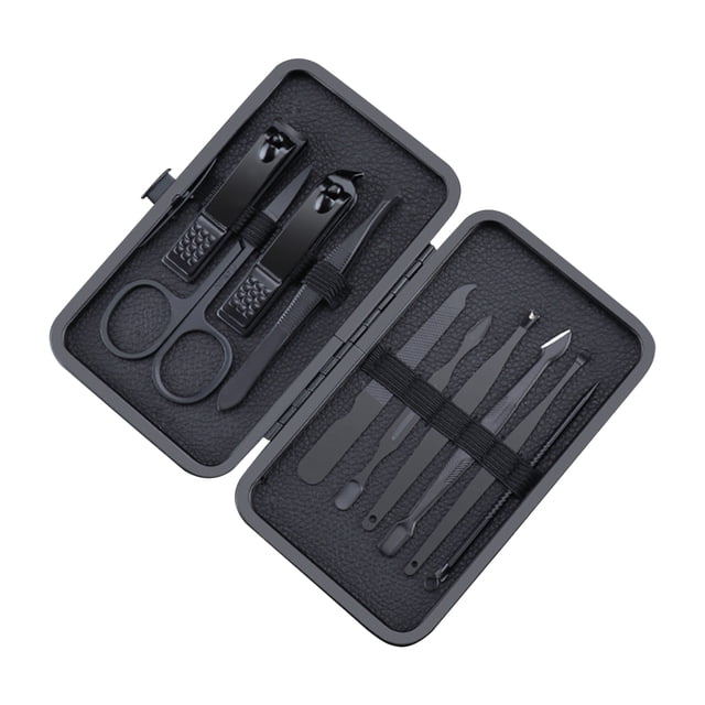Amdohai Ensemble de Manucure 10 Pcs avec Étui Ensemble de Pédicure Professionnel Ongles