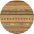 thumbnail image 1 of Ahgly Company Indoor Round Abstract Orange Oriental Area Rugs, 7' Round, 1 of 6