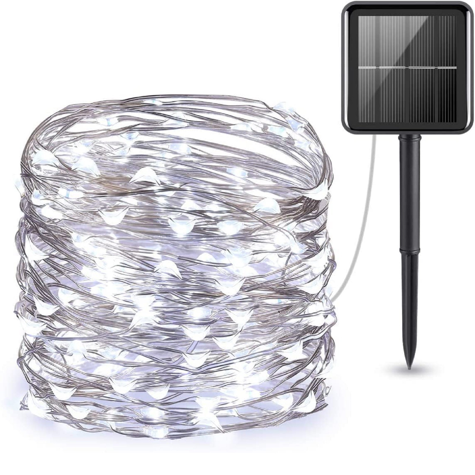 98FT 300LED Solar String Lights Outdoor Upgraded Larger LED Beads Solar Christmas Lights Outdoor 8 Modes Solar Fairy Lights For Garden Patio White