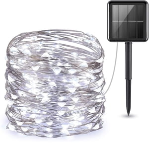 98FT 300LED Éclairage des chaînes solaires LED Perles Solaire lumières de Noël extérieur 8 Modes Solaire Fée Lumières pour Jardin Patio Blanc