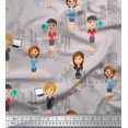 thumbnail image 1 of Soimoi polyester Crepe Fabric Business Girl Print Fabric by the Yard 52 Inch Wide, 1 of 3