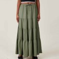 thumbnail image 2 of Besolor Maxi Skirt for Women Elastic Waist Drawstring Ruffle Tiered A-Line Summer Beach Boho Flowy Long Skirts, 2 of 4