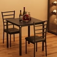 thumbnail image 1 of Small Table and Chairs Set of 2, Dining Table for 2, Dinette Set for 2, Square Dinner Table Set, 3 Piece Kitchen & Dining Room Sets for Small Space, Apartment, Home Office, Black, 1 of 8